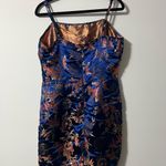 SheIn  Blue Floral Satin Mini Dress Photo 2