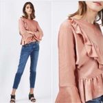 Topshop  dusty rose Ruffled Blouse Photo 1