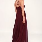 Lulus Madalyn Burgundy Lace Maxi Dress Size XS Photo 1