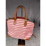 Dooney & Bourke Pink White Striped Satchel Bag Women's Casual Handbag Photo 1