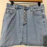 Petal and Pup Light Wash Denim Button Front Mini Skirt Size US 10 Photo 0