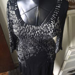 Karen Kane L black dipped knit scoop neck dress Photo 0