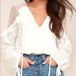Lulus  Glorious Day White Lace Long Sleeve Top Photo 2