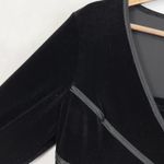 Connected Apparel  Dress‎ 14 Black Velvet Cocktail Holiday Stretchy Witchy Goth Photo 2