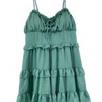 Wild Fable Coquette Sleeveless Tiered Chiffon Fit & Flare Skater Dress Size XL Aqua Green Photo 2