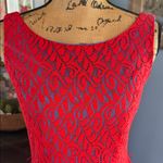 Scarlett  Red and Blue Lace Overlay Fit & Flare Dress Photo 2