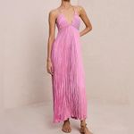 ALC Frank A.L.C. Pink Backless Pleated Dress 2 Photo 1