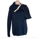 Banana Republic  Nautical Ribbed Navy Longsleeve Button Cowl Turtleneck Sweater-S Photo 1