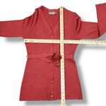 Croft & Barrow Vtg V Neck Button Up Belted Tunic Cardigan Sweater Spice Large Photo 8