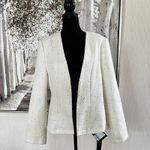 Mina Self Collarless Open Front Fully Lined Elegant Fitted Tweed Blazer NWT Photo 4