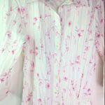 Apt. 9  2X White Pink Embroidered Cotton Dandilion Top Plus Photo 0