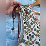 Pink chicken metallic tassel rose prints dress size large Photo 5