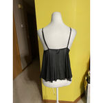 Rampage Women's Black Butterfly Embroidered Sheer Babydoll Chemise Small Photo 2