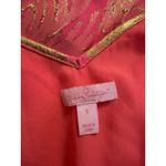Lilly Pulitzer  Lela Silk Dress Coral Reef Pineapple Clip Chiffon Size Small Photo 4