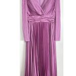 Mac Duggal  Long Sleeve Pleated Chiffon A-Line Gown in Lilac Size US 8 Photo 1