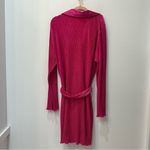 Boutique hot pink oversized dress with tie belt sz Medium Photo 2