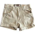 Paris Blues Shorts Womens Juniors Size 1 Beige Denim Rolled Cuff Stretch Vintage Photo 0