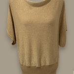 Michael Kors Gold Metallic Dolman Knit Top Blouse Women’s Small Sparkle Photo 0