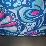 Lilly Pulitzer  🎯 Blue & Pink Paisley Patterned crochet neck mini Dress size 8 Photo 4