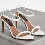 BCBGMAXAZRIA  Women’s Taylor‎ Twist-Strap Sandal in white size 8.5 Photo 0