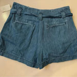 L'Agence Blue High-Waisted Jean Shorts with Tie Belt Photo 7