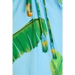 Farm Rio ๐๐ Blue Fresh Bananas Midi Dress ~ Tropical Banana Leaf Print XL NWT Photo 8
