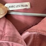 Avec Les Filles Pink Coverall Denim 3/4 Snap Front Patch Pocket Dress Size S Photo 1