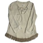 New York Laundry Warm Cozy Boho Lace Up Top With Fringe Size 1 Festival Cosplay Photo 7