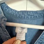 Chico's Tencel Lyocell denim button front long sleeve blouse 2 Photo 2