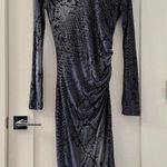 Fuzzi by Jean Paul Gaultier Snake Print Long Sleeve Velvet Midi Dress Gray M Size M Photo 1