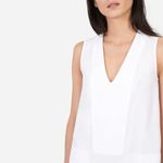 Everlane  The Cotton Poplin V-Neck Tank Dress in White Size‎ 6 Photo 2