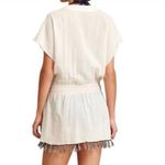 Athleta Swim Cover Up Cream Black Tassles Deep V Size XXS NWT Photo 1