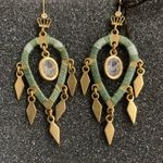 Juicy Couture  Pam Gela Blue Dreamcatcher Gold Dangling Charm Earrings Photo 3