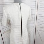 H&M  Boulce Tweed Short Sleeve Sheath Dress Ivory Shimmer Medium Photo 7