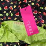 Terez NWT  Satin Sleeveless V-Neck Maxi Dress Fruit Black Green Chartreuse Size M Photo 5