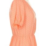 Lucky Brand Mila Wrap Coral Shortsleeve Coral Polka dot ruffle dress size Small Photo 4