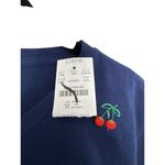 J.Crew NEW Collector Tee Embroidered cherry graphic Women XXL Blue Relaxed Photo 3