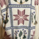 Alfred Dunner Vintage 1990s Y2K Cream Sweater With Embroidered Pattern Large Photo 6