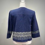 Pendleton CLEARANCE! Blue Aztec Trim Zip-Up Linen Blazer Size MP EUC Photo 1