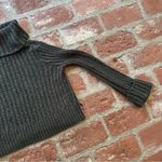 Free People Twisted Cable crop turtleneck sweater dark green gold metallic Small Photo 13