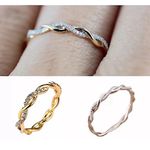 Boutique *NEW 14k‎ Gold Plated Sterling Simulated Diamond Eternity Band Ring, Size 7.5 Photo 2