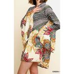 Umgee Boho Tunic‎ Dress Floral Paisley Print Long Sleeve Keyhole Neck Flowy Photo 9