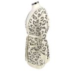 Comfyluxe Leopard Print Luxury Soft Robe Cream Ivory Gray One Size NWT Photo 5