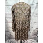 Sandy & Sid Sandy &‎ Sid New York Dress L Snakeskin Print Long Sleeve V Neck Photo 3