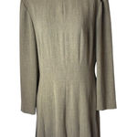 Talbots  Dress Women 10 Tan‎ Long Sleeve Pleated Skirt Knee Length Career Preppy Photo 0