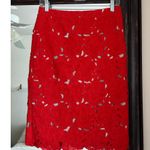 Alice + Olivia  Ferell Red Lace Pencil Skirt Romantic Date Size 6 Photo 0
