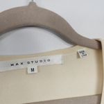 Max Studio Vintage 90s Y2K Cream Floral Beaded Open Front Clasp Cardigan Photo 8