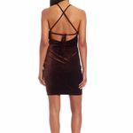 Amanda Uprichard Jasalina Velvet Mini Dress in Cocoa brown Size L Photo 2