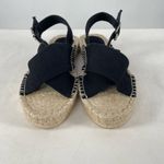 Reserved  Canvas Strappy Espadrille‎ Sandal in Black Size 9 Photo 2