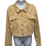 Urban Outfitters  Corduroy Cropped Jacket Button Front Neutral Fall Style Small Photo 0